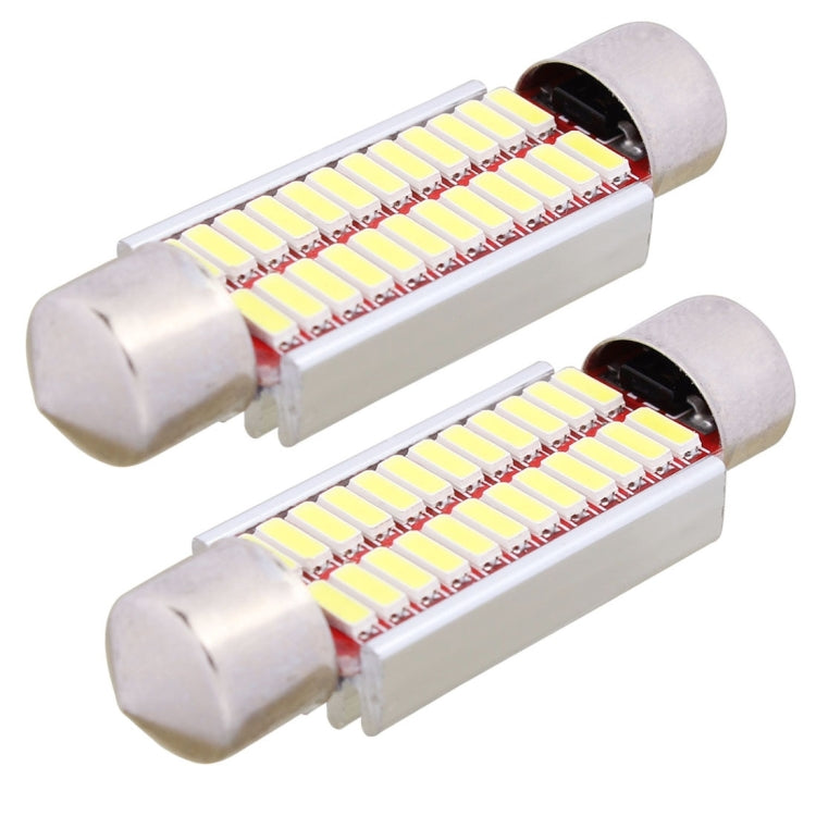 2-pack 41mm LED license plate bulbs with metal end caps and LED light strip