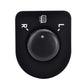 Rear mirror adjustment switch knob, front view with R- and L symbols and wavy icon