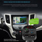 Bluetooth FM transmitter car kit near dashboard with FM LCD 107.3 and controls