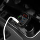 Dual USB charging ports on Bluetooth FM transmitter car kit with red LCD 107.9
