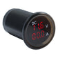 Compact DC voltmeter and ammeter gauge with red LED V and A readouts