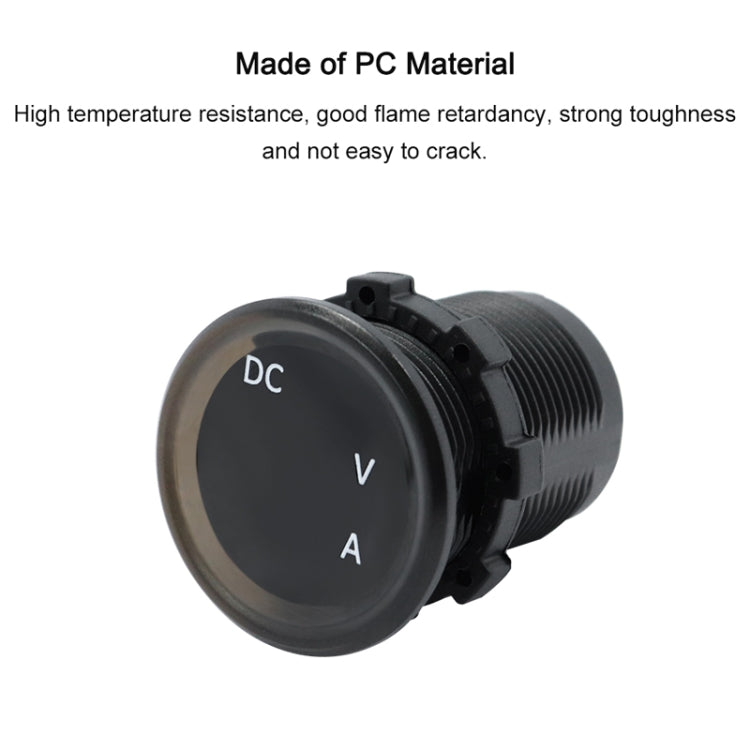PC-material DC voltmeter and ammeter gauge with red LED V and A readouts