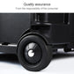 Close-up of a black caster wheel on a folding car storage box