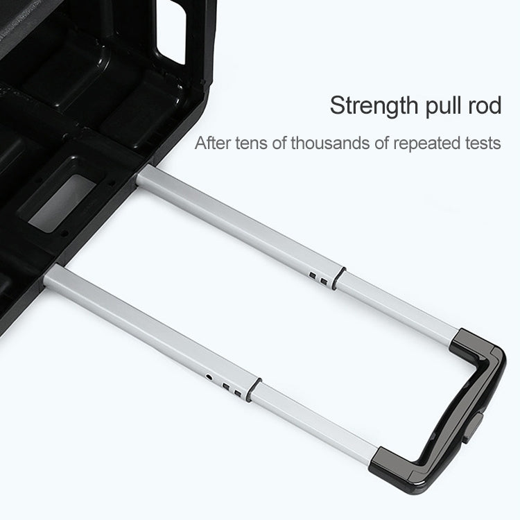 Foldable pull-rod handle for a black car storage box