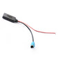 Black Bluetooth audio adapter module on red/black wire with blue connector tip