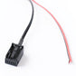 Car Bluetooth AUX audio adapter cable connector end, black plug with red and black wires