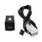 Car AUX adapter wiring harness with auxiliary switch module and sockets