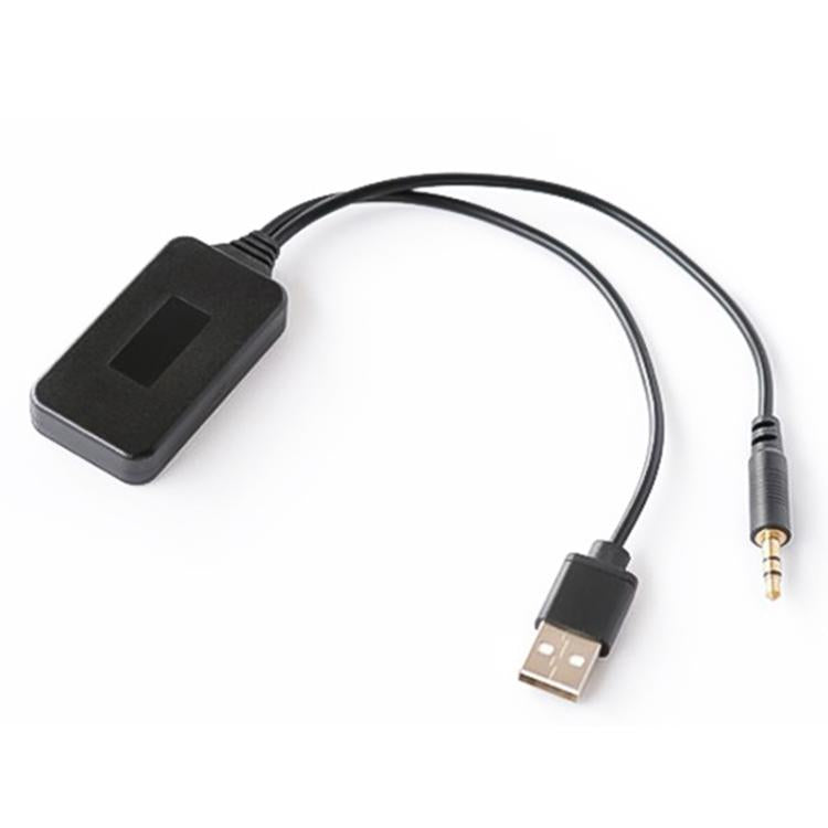 Car Bluetooth AUX adapter cable: USB connector with 3.5mm headphone plug and inline module