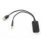 Wireless Bluetooth AUX adapter cable with USB plug, 3.5mm jack, and black control module