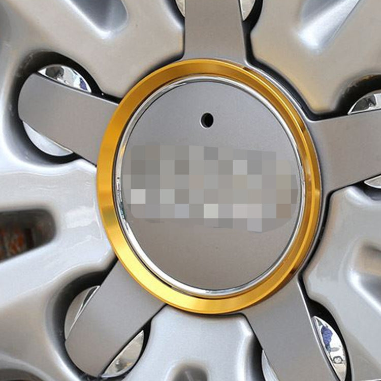Gold car wheel hub decoration ring with chrome inner edge