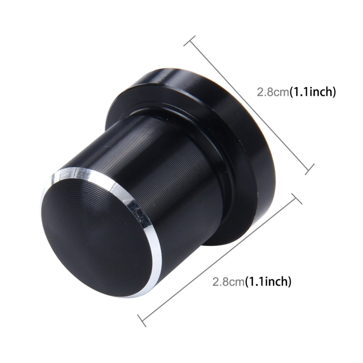 Black metal bump stop screw cap, 2.8 cm (1.1 in) size