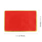 Red back of rectangular metal sticker with gold border, 7 x 4.7 cm