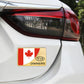Canada flag VIP owners metal sticker on car rear panel, gold border