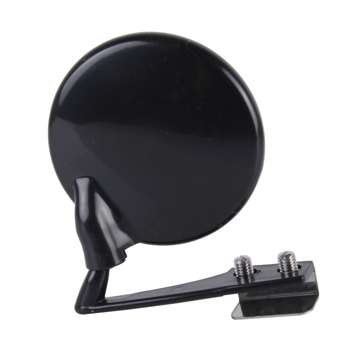 Black convex observation mirror head with mounting bracket and two screw posts