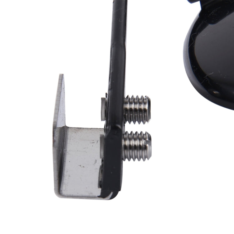 Mirror mount bracket with two threaded screws and metal base plate
