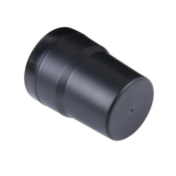 Dark plastic cylindrical trash bin for car storage, rounded end cap
