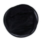 Foldable car window shade, black mesh fabric folded into a round disc