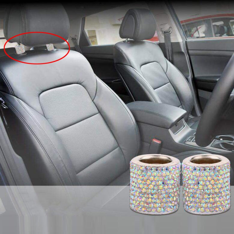 Set of rainbow hologram rhinestone crystal cylinders with gold inner rings