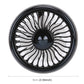 Round electric cooling fan head in black with circular grille, size marked 9cm (3.54in).