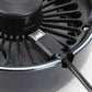 Close-up of electric cooling fan vent grille and power cable connection inside the housing.
