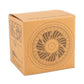 Brown product box with printed fan outline for a portable car electric cooling fan package.