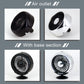 Portable electric cooling fan with base shown in black and silver, air outlet view.