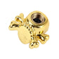 Gold skull tire valve cap cover with threaded valve stem opening