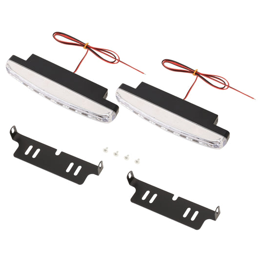 Pair of LED DRL bars with mounting brackets, clear lenses, and red wire leads