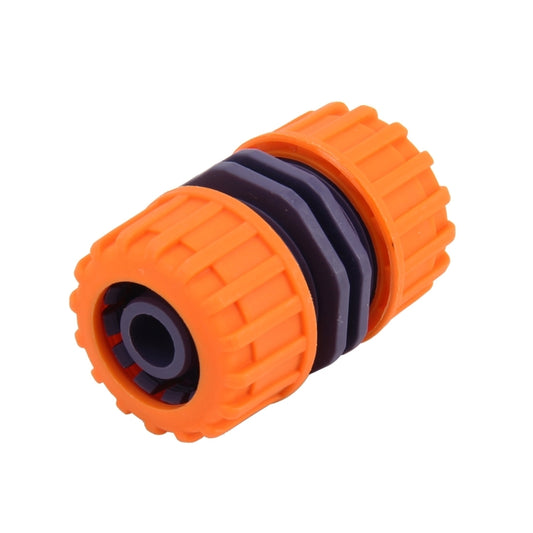 1/2 inch quick water hose connector adaptor with orange ribbed grip and black insert