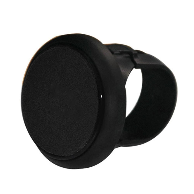 Black steering wheel auxiliary booster ball with textured face and curved base mount