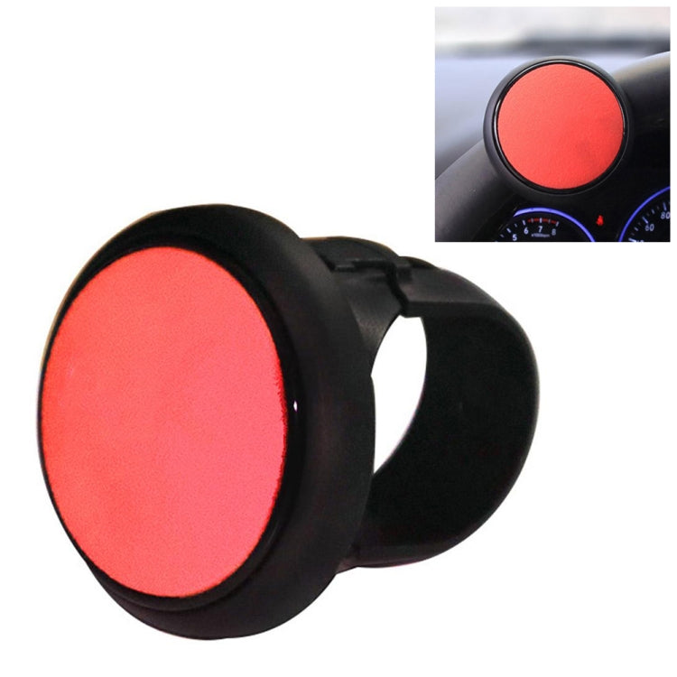 Red round steering wheel auxiliary booster with textured surface