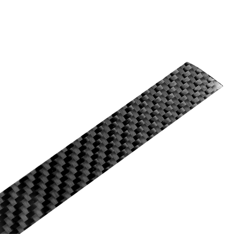 Black carbon-fiber weave strip with glossy texture for car window frame