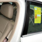 Installed black carbon-fiber B-pillar sticker on car window trim