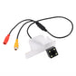 Car rear view backup camera wiring harness with RCA connectors and black power lead