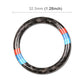 Carbon fiber style circular trim ring, blue and red accent bands