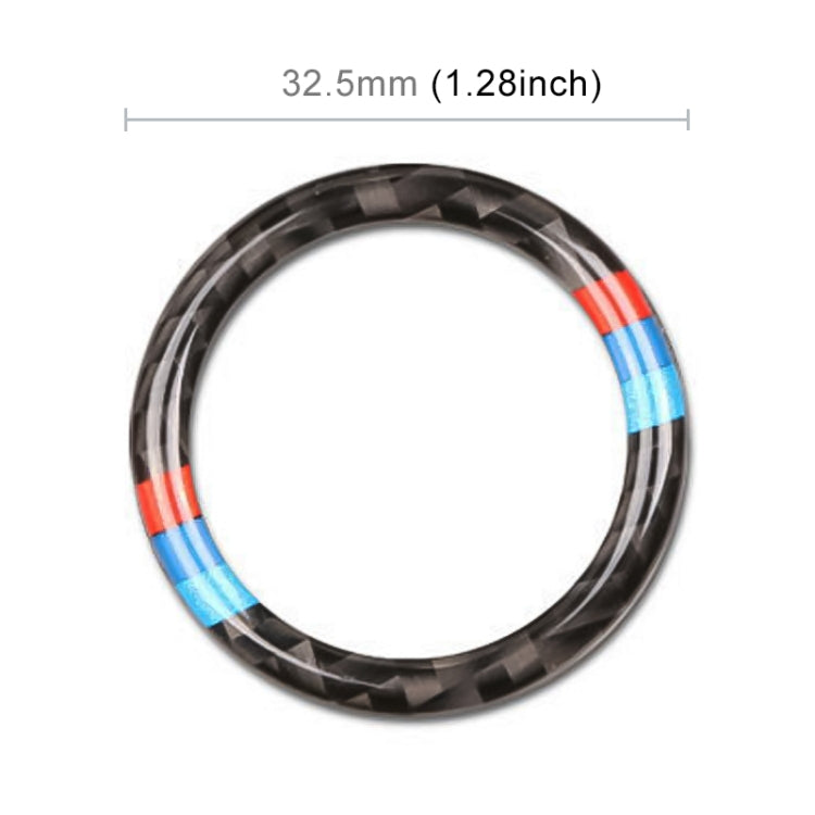 Carbon fiber style circular trim ring, blue and red accent bands