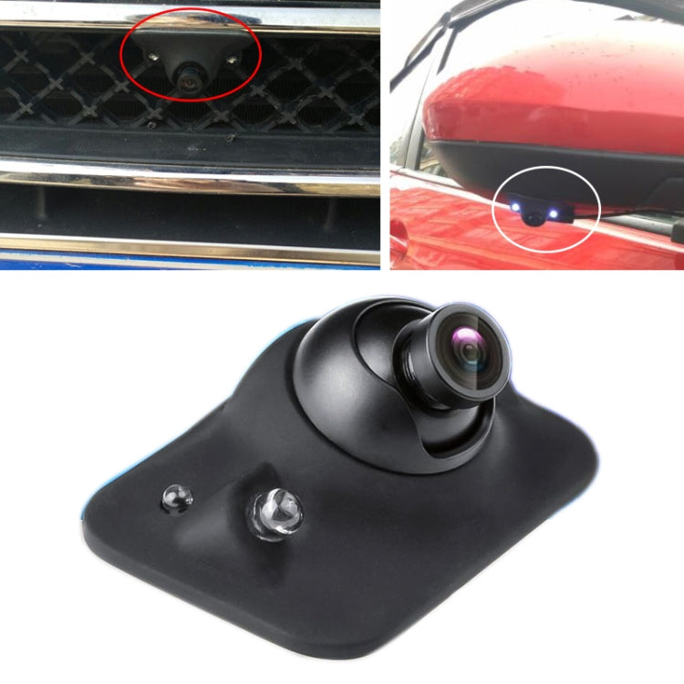 Car rear view camera module, black housing with wide lens and mounting screws