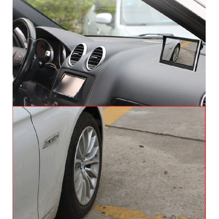 Car right-view night camera with in-car monitor display on dashboard