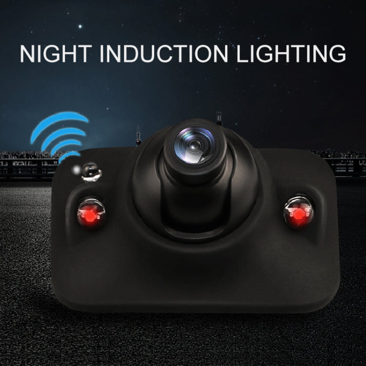 Black rear view camera with central lens and two red night indicator lights