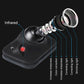 Black rear view camera with lens, red indicator, and transparent infrared lens ring