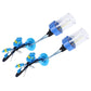 Two HID xenon bulb assemblies with blue bases and braided leads, 880/881 style