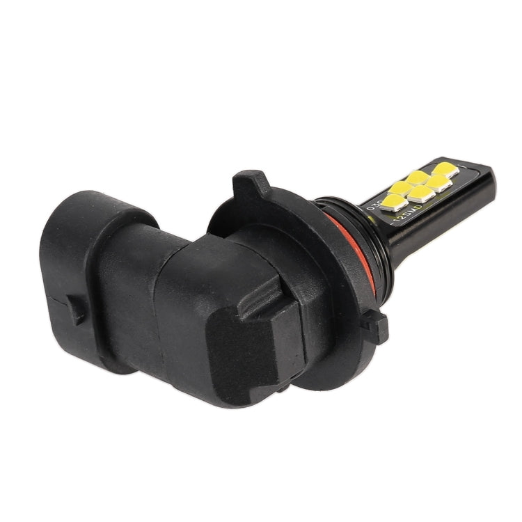 9005 LED fog light bulb with black mounting base and yellow 12 SMD LED panel