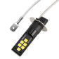 Single black H3 LED fog light bulb with 12 SMD yellow LED chips and wire lead