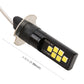 H3 LED fog light bulb with black housing, round base, and 12 SMD LED chips