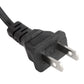 Y-split battery charger plug with two metal prongs on black cable