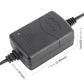Black 12V charger power adapter brick with embossed logo and attached cable