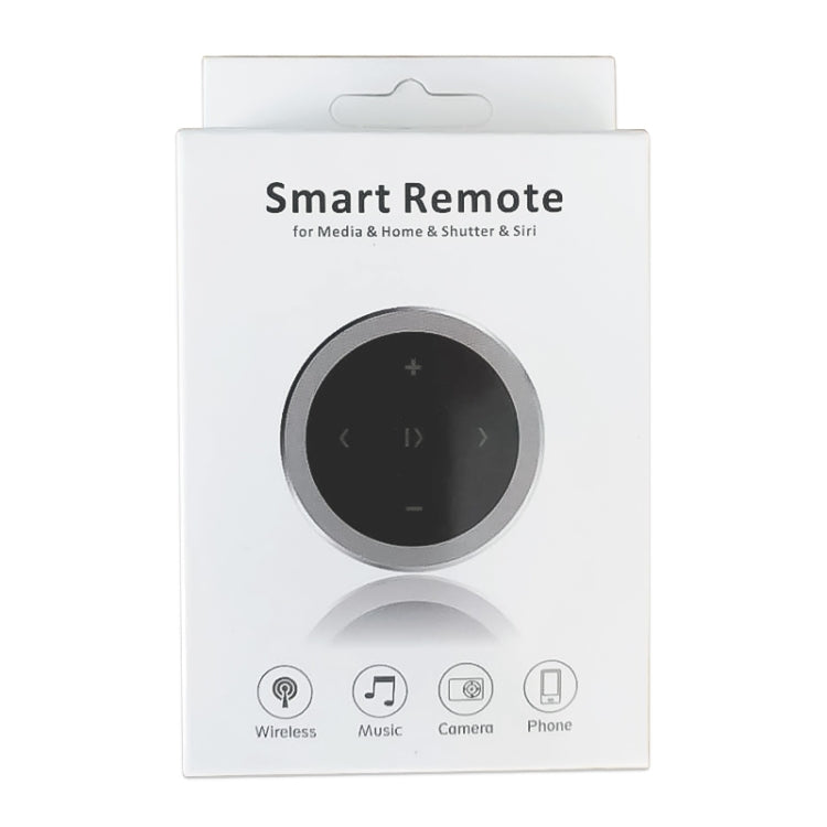 Smart remote retail box showing circular black Bluetooth controller
