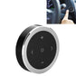 Silver-ring circular Bluetooth media remote controller with plus and navigation buttons