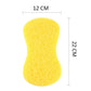 Yellow porous macropore cleaning sponge, teardrop shape, compact size