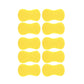 Set of yellow porous cleaning sponges with macropore texture, multiple pieces